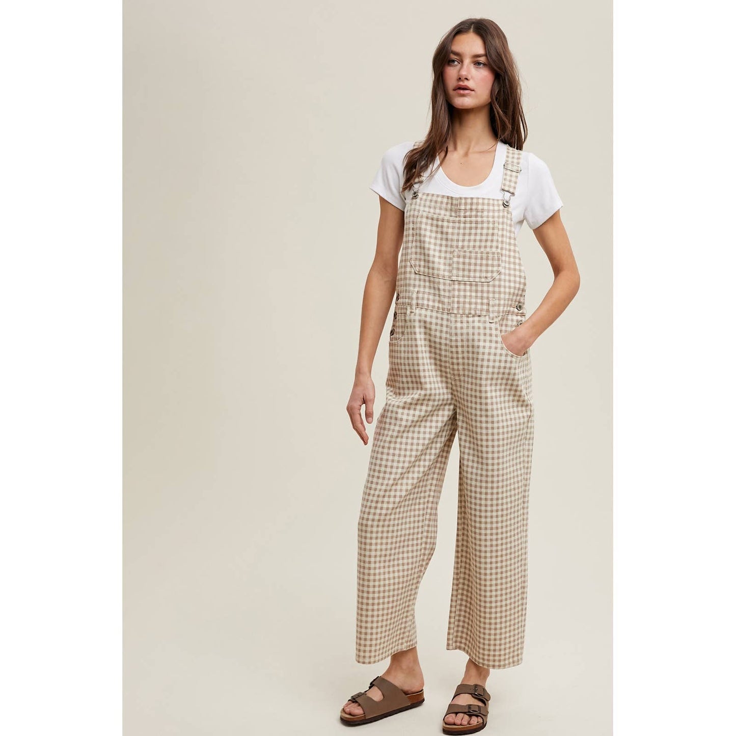Gingham Denim Overalls