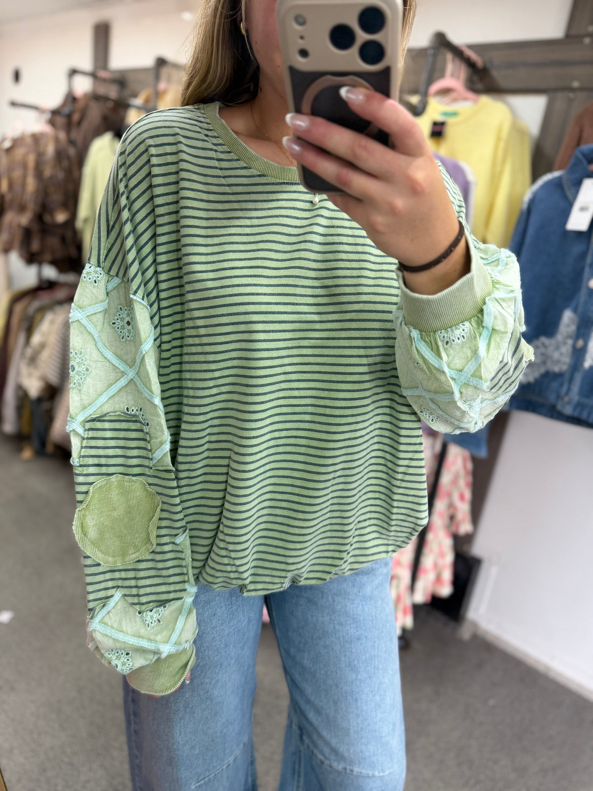 Green Patchwork Top