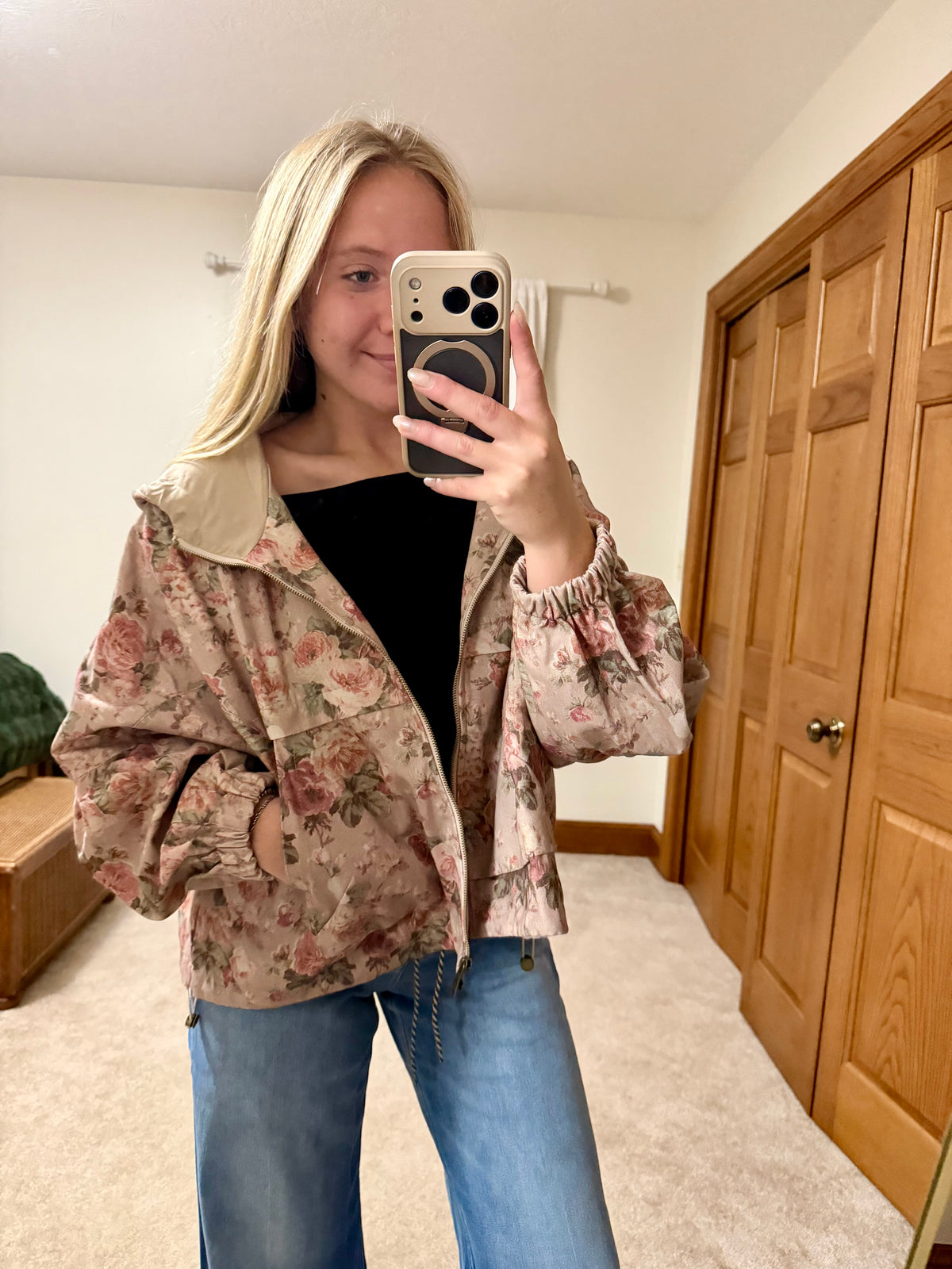 Floral Print Denim Jacket