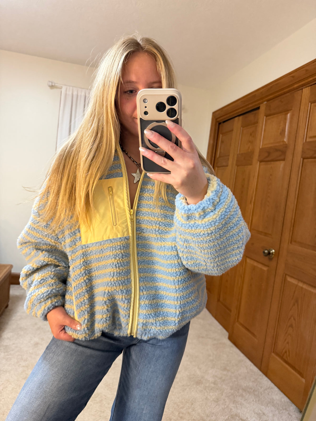 Striped Fleece Jacket