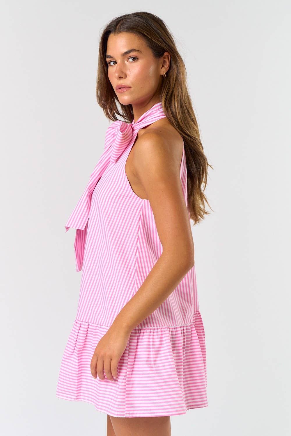 FRONT BOW SLEEVELESS MINI DRESS