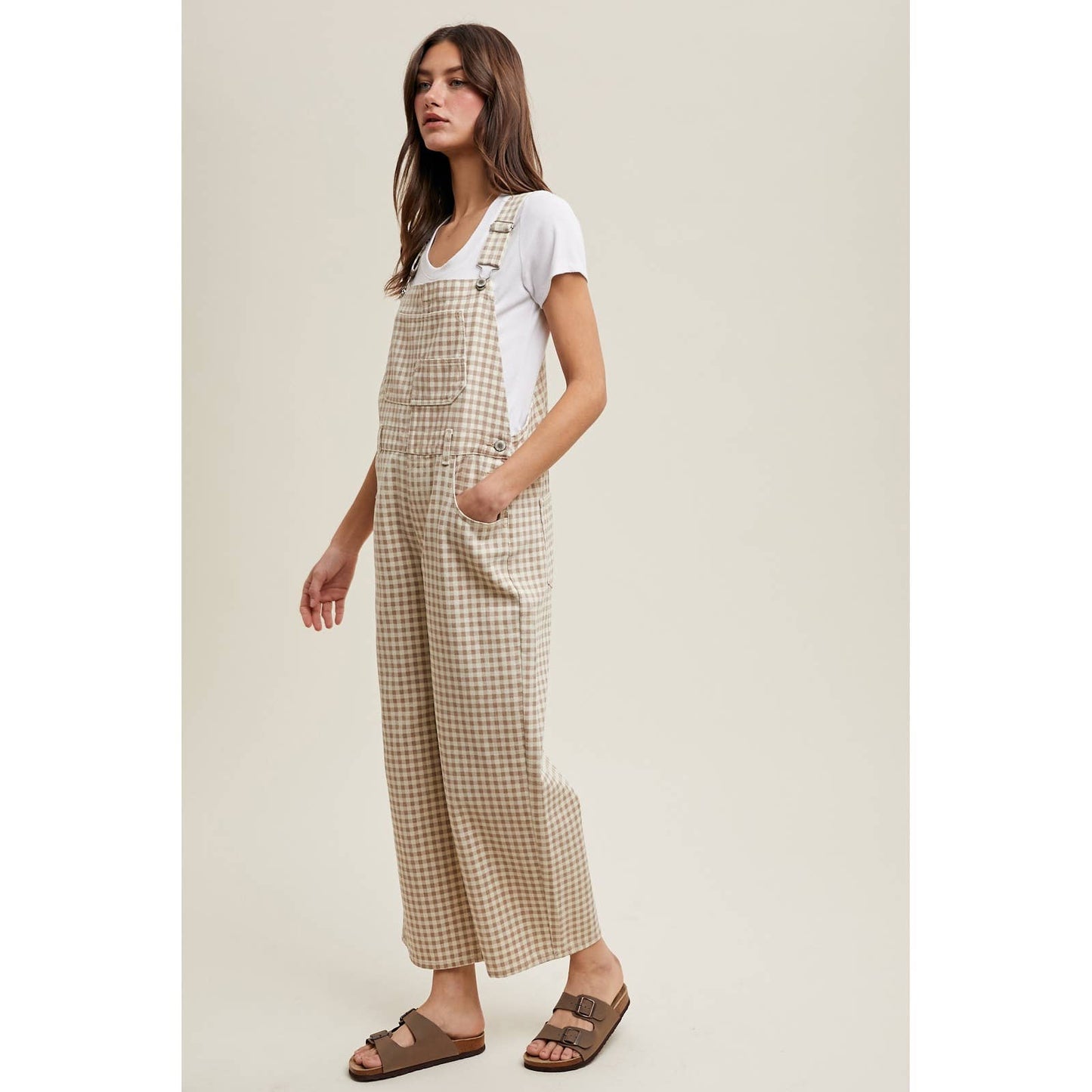 Gingham Denim Overalls