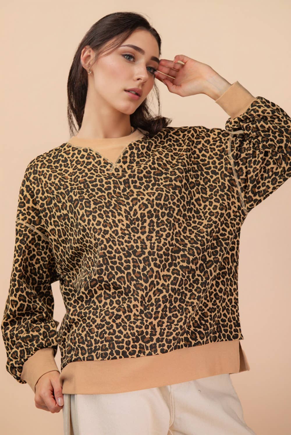 Leopard Printed Knit Top