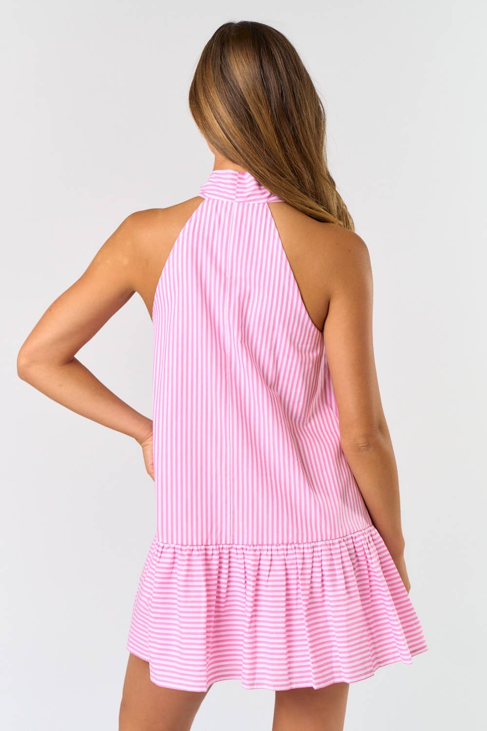 FRONT BOW SLEEVELESS MINI DRESS