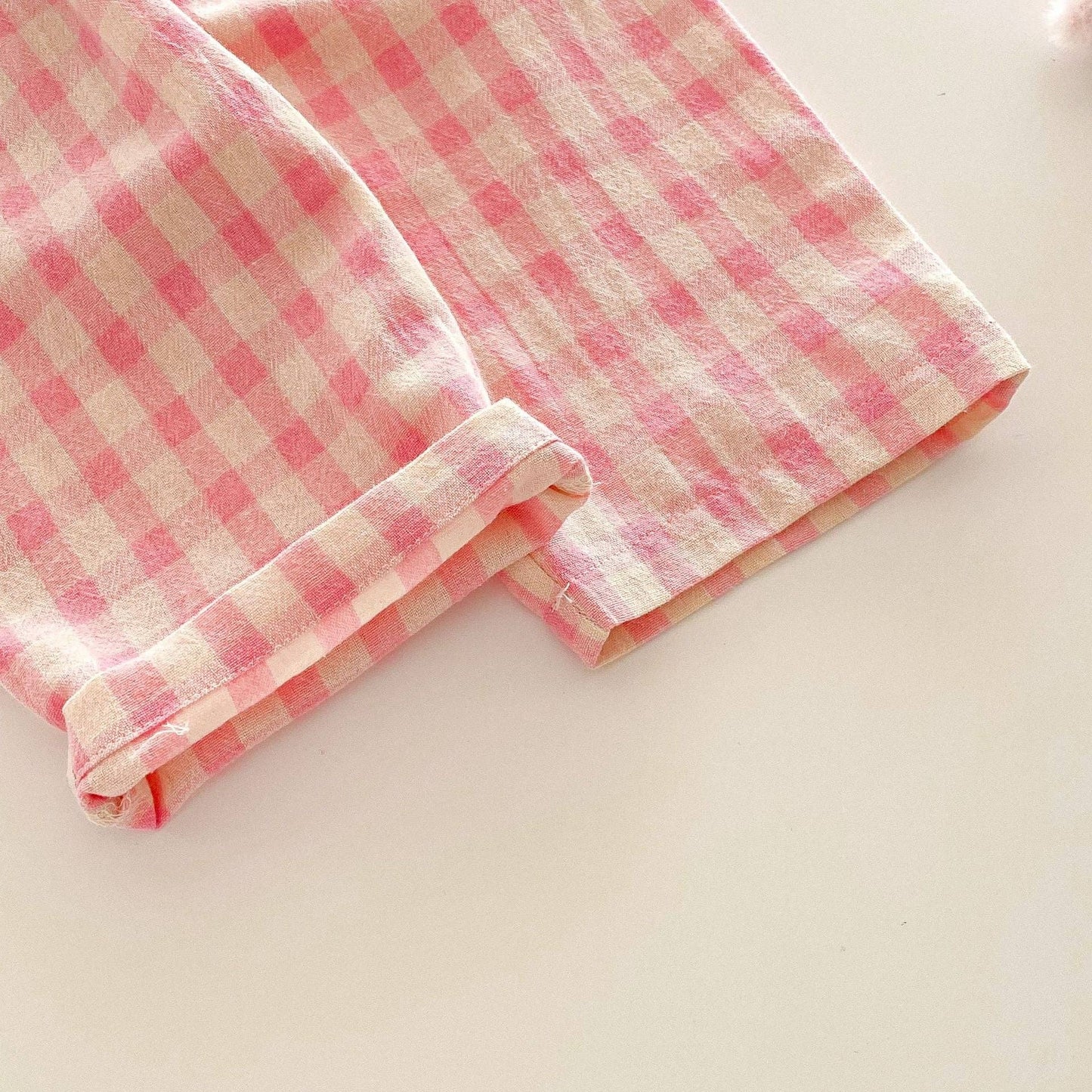 Baby Pink Girls Plaid Pants - 6-12M