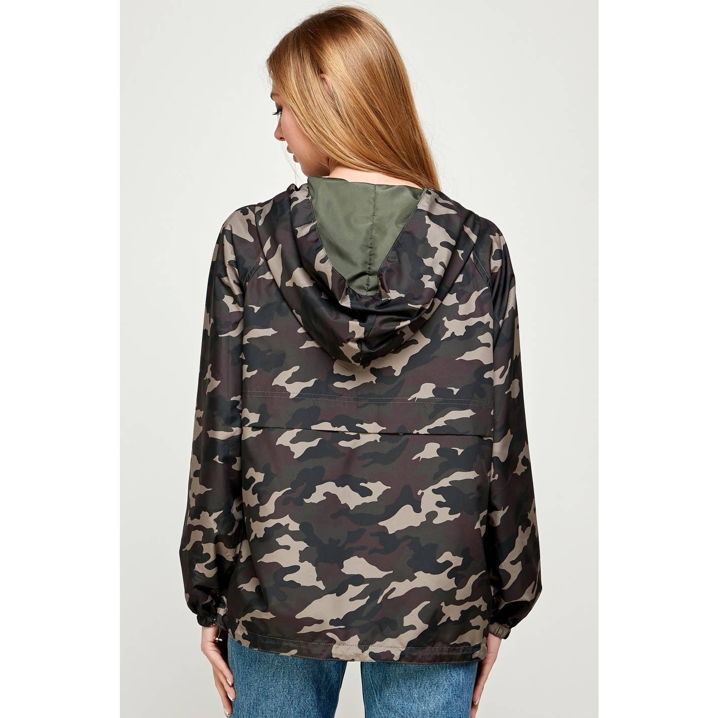Rev. Contrast Print Zipup Hoodie