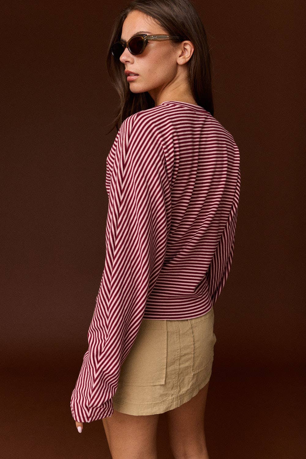 Relaxed Fit striped long sleeves Top