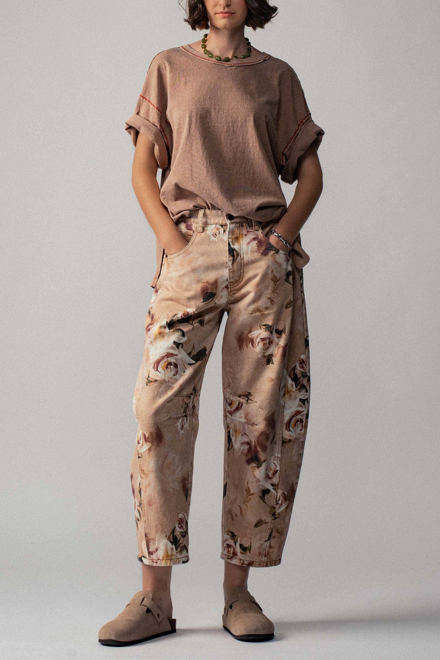 Contrast Stitch Mineral Wash Spring Oversized Tee