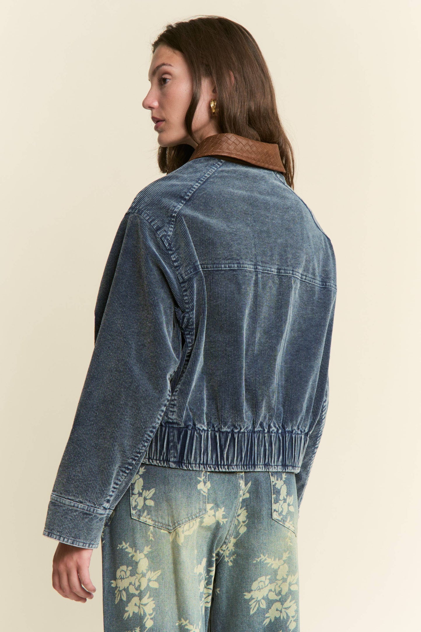 J.NNA - Mineral Wash  Corduroy Bomber Jacket