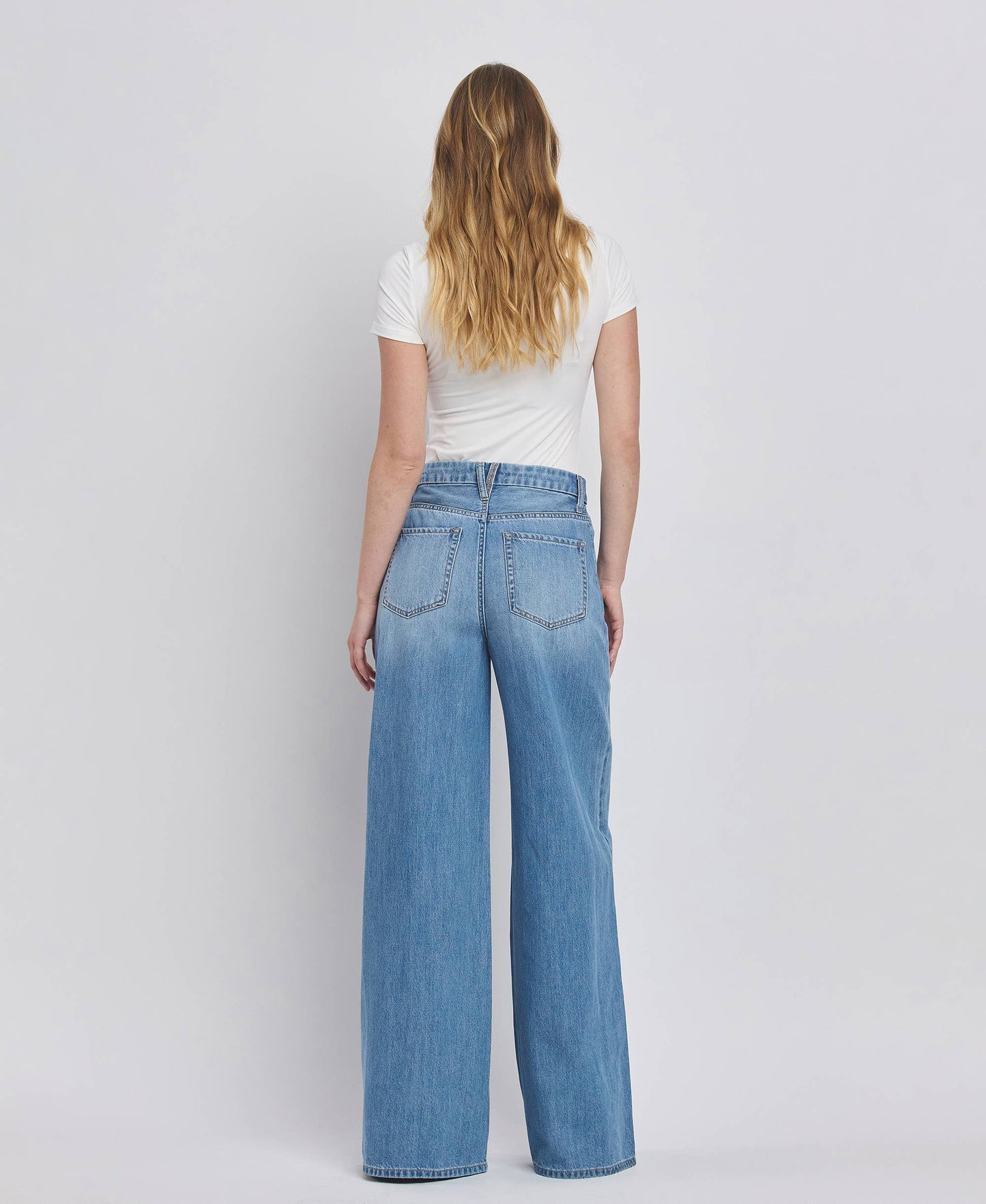VERVET by FLYING MONKEY - SUPER HIGH RISE WIDE LEG JEANS V3567