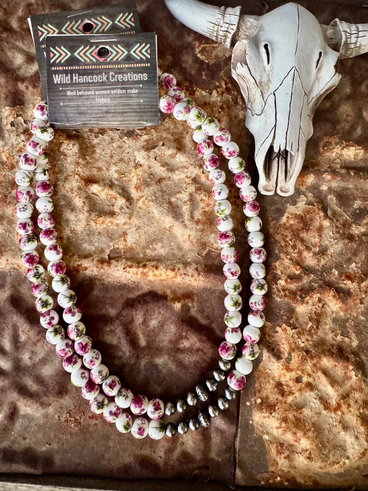 Wild Hancock Creations - Western Porcelain Necklace/Navajo Pearl Necklace/Boho Choker