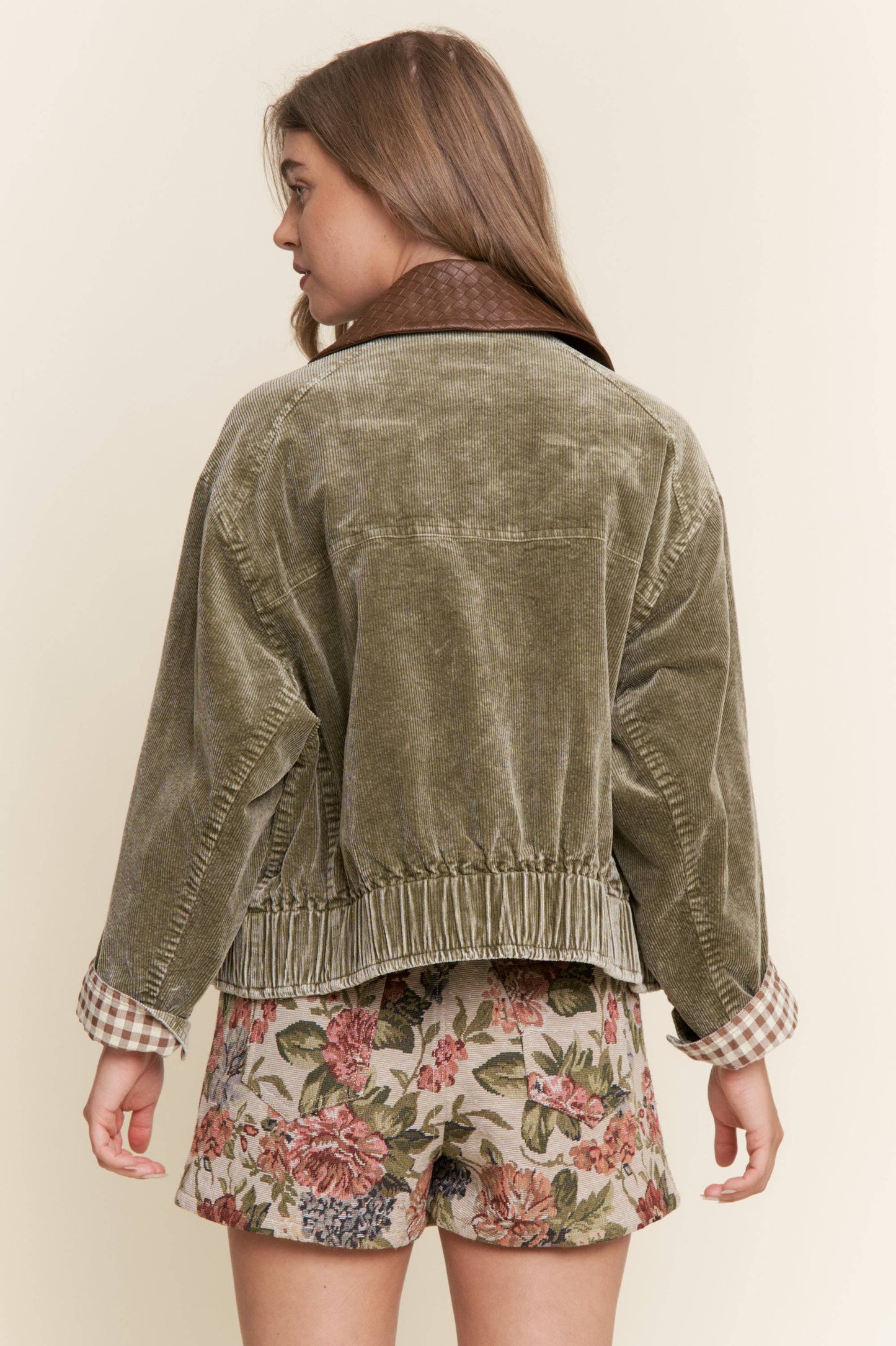 J.NNA - Mineral Wash  Corduroy Bomber Jacket