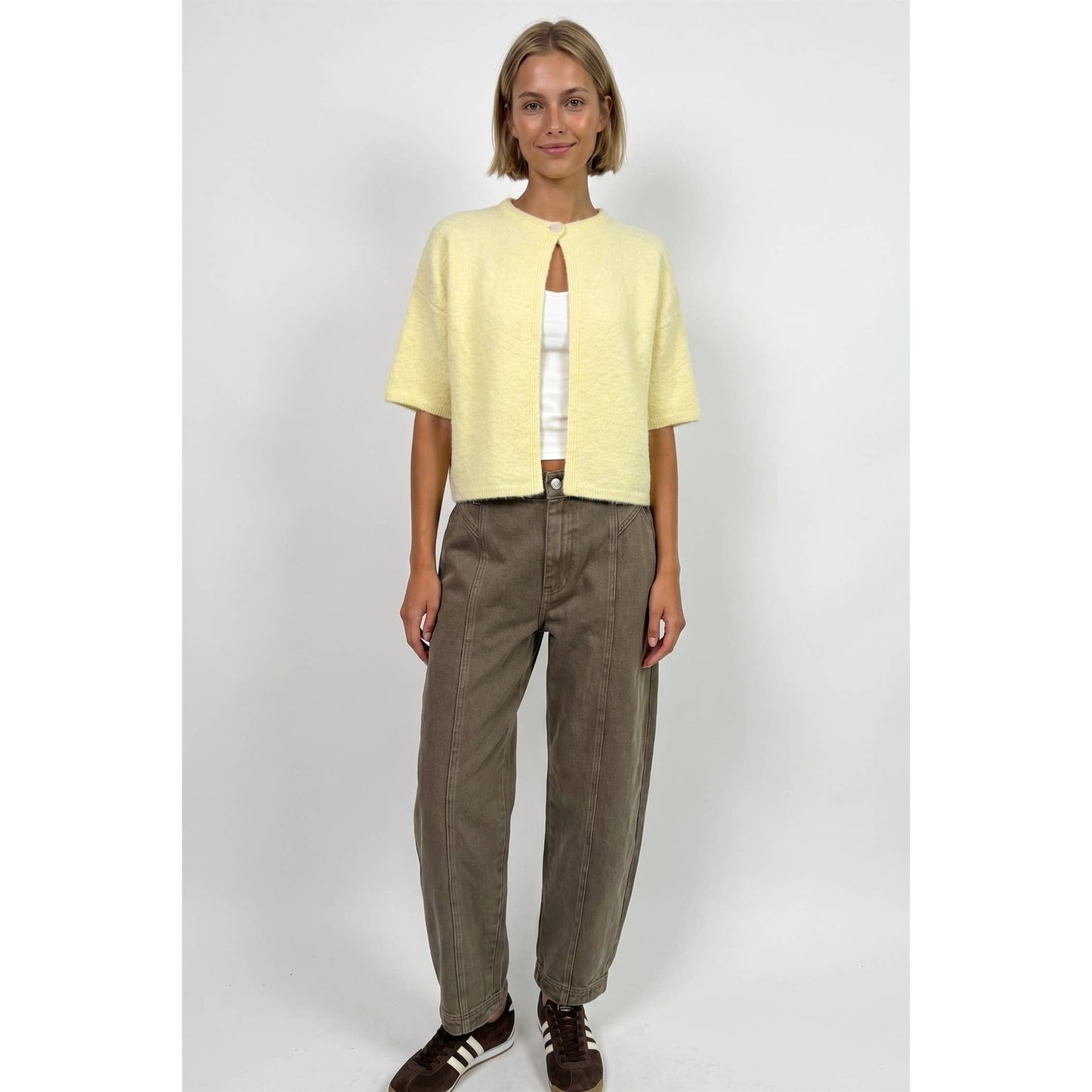 Twentifourth - TF26-0065 - One button short sleeve cardigan