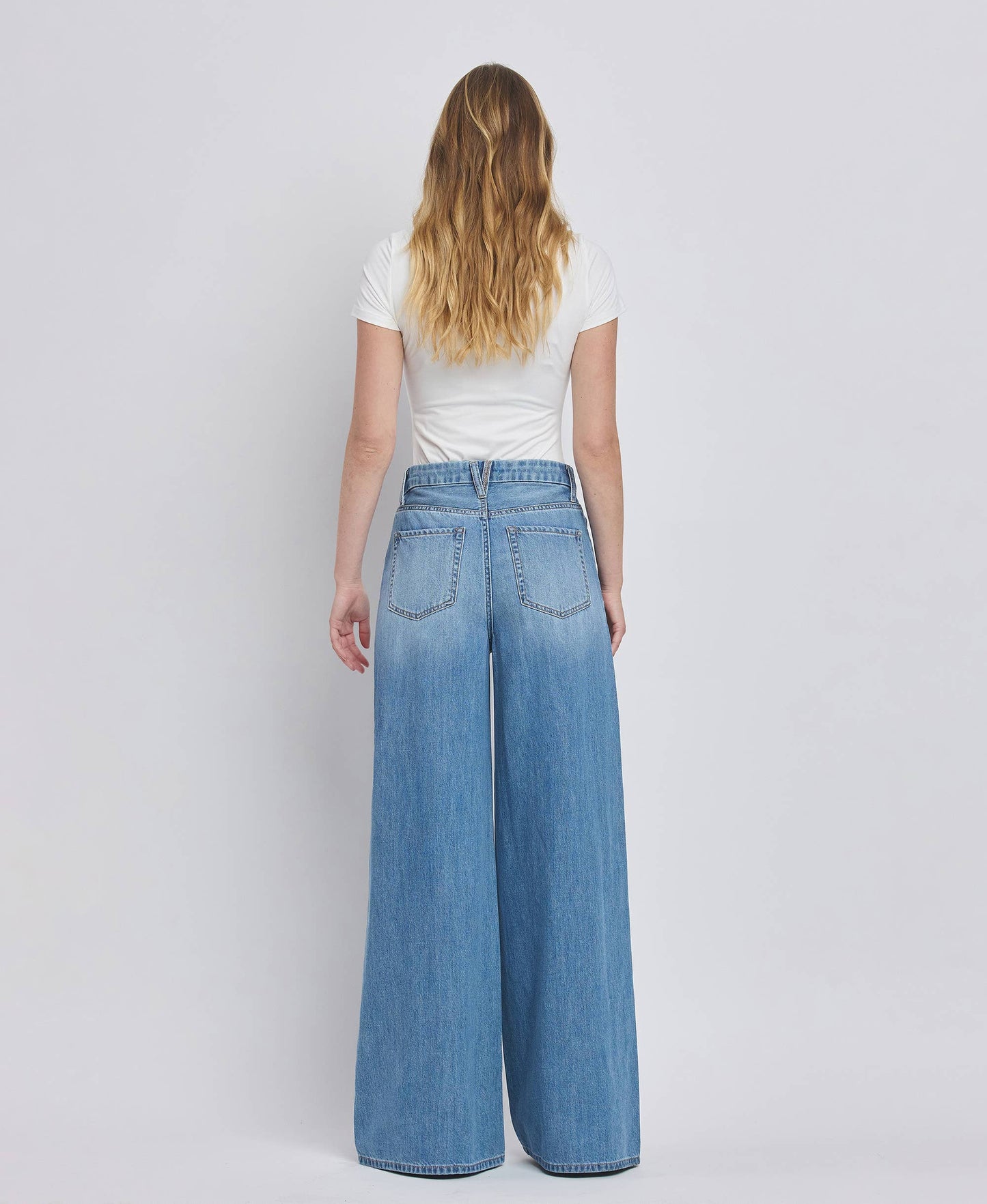 VERVET by FLYING MONKEY - SUPER HIGH RISE WIDE LEG JEANS V3567