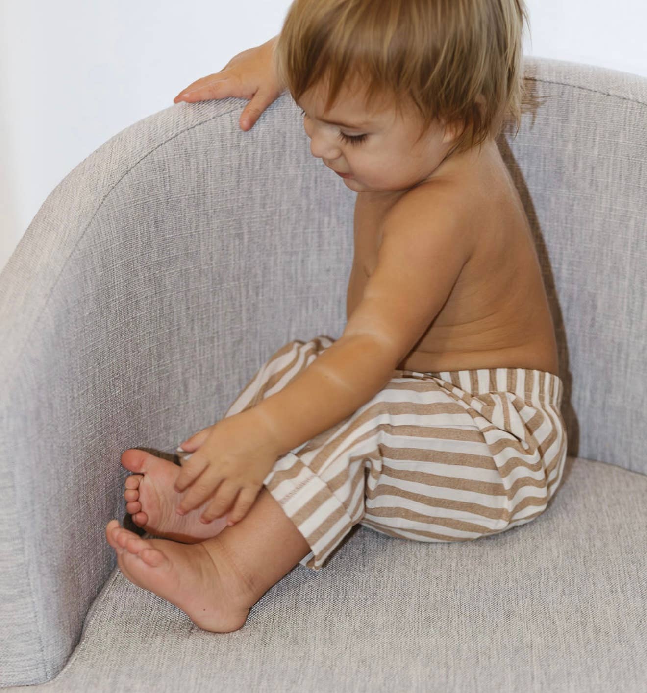Brown Striped Unisex Pants