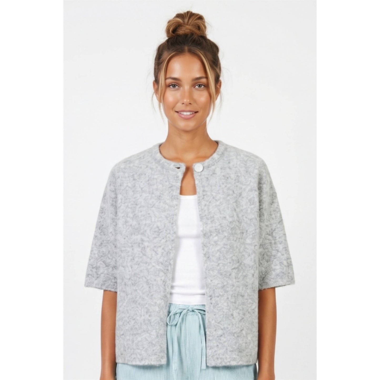 Twentifourth - TF26-0065 - One button short sleeve cardigan