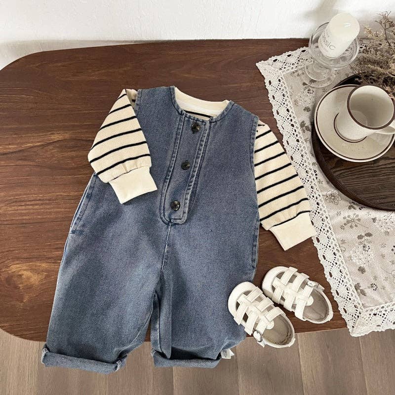 Boys Baby Denim Overalls Set