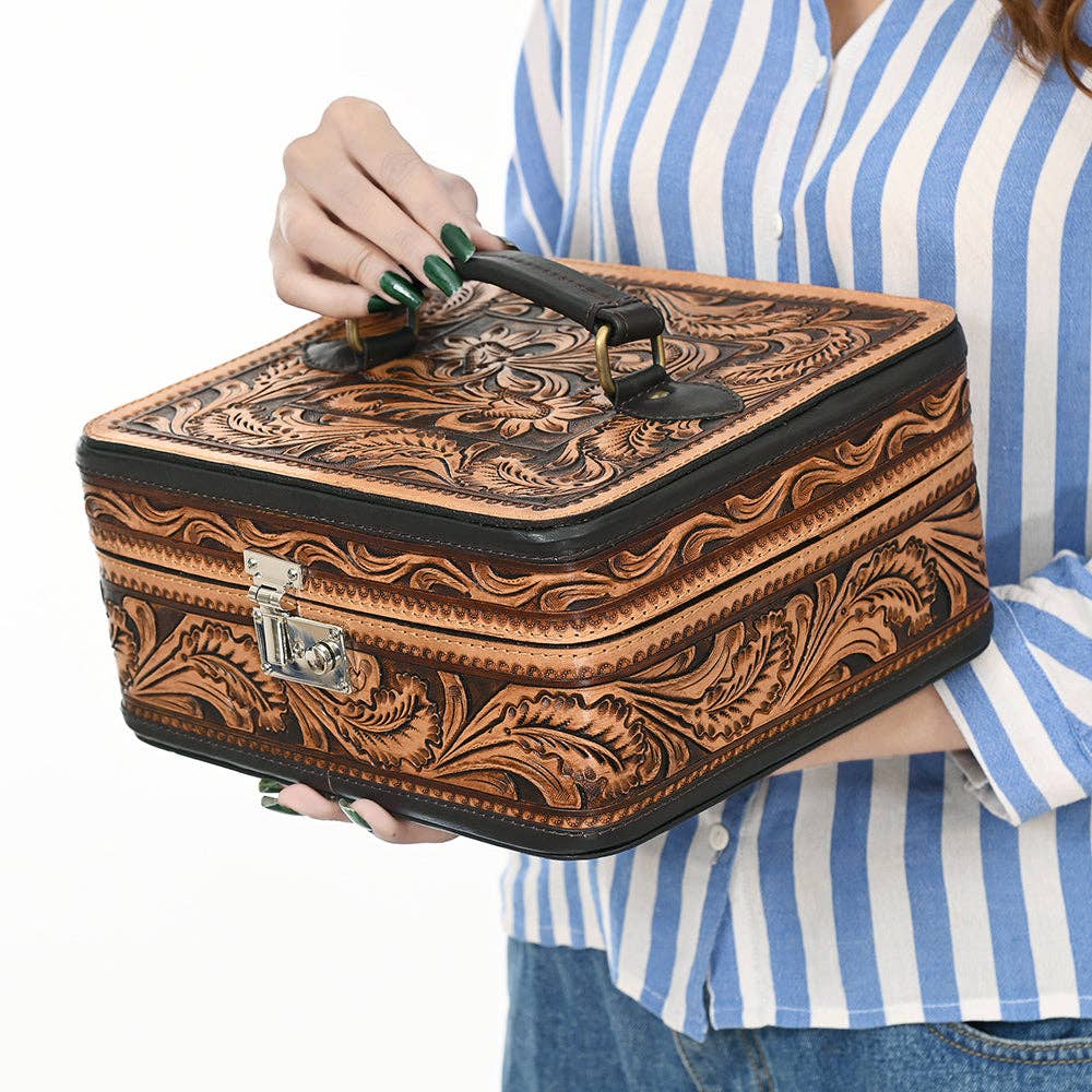 Jewelry Case Genuine Western Leather Women Bag
