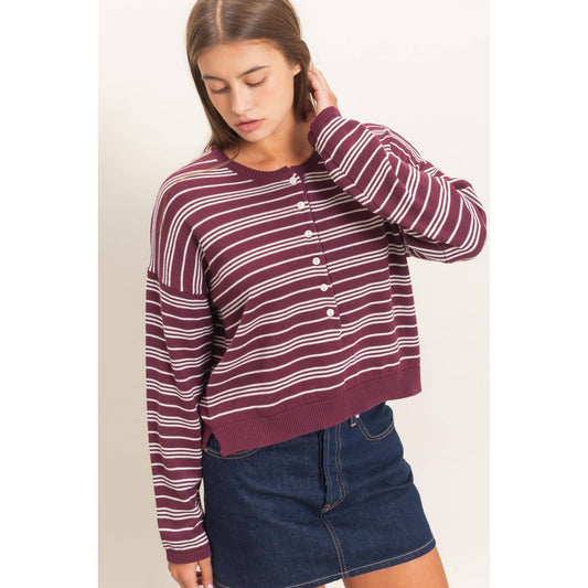 Striped Henley Sweater