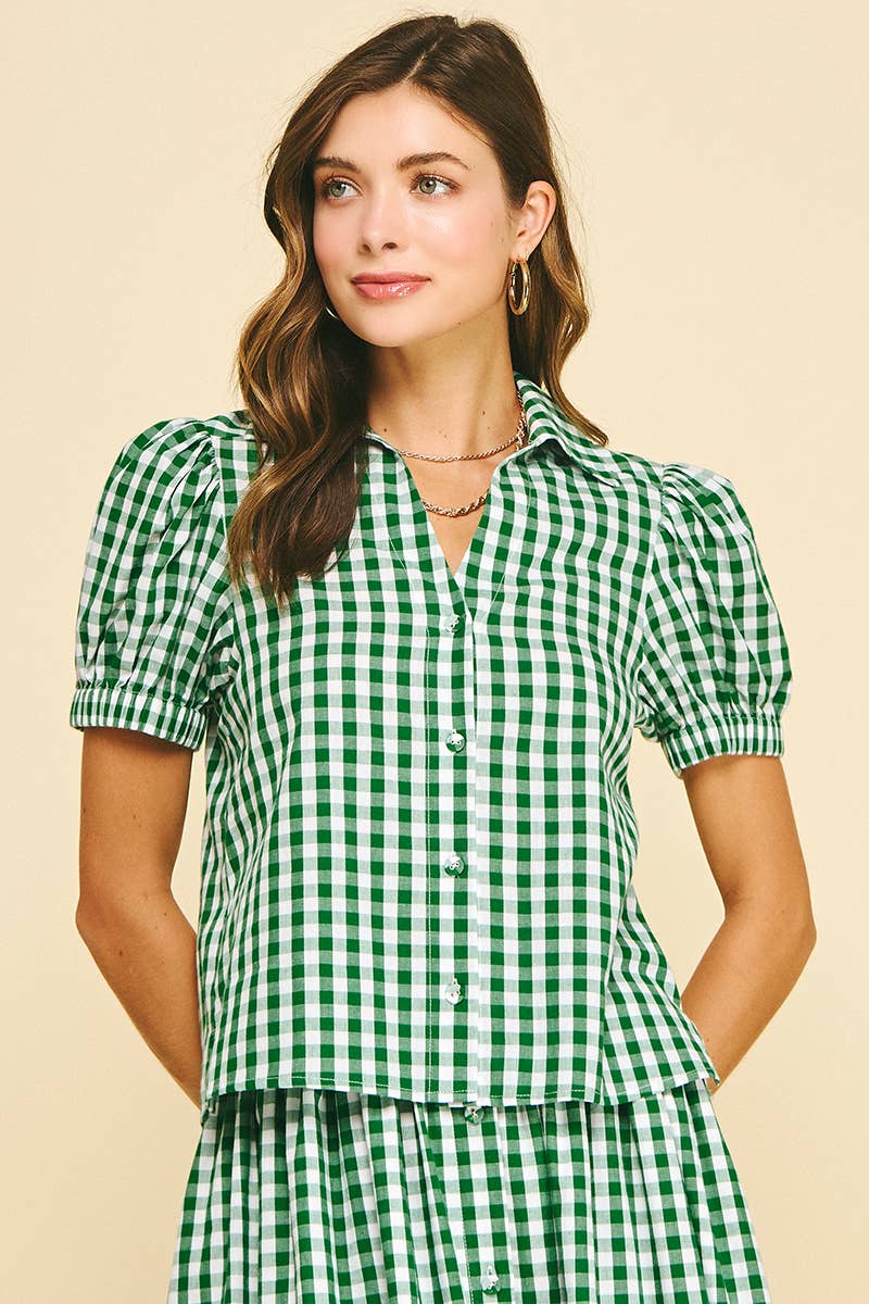 GINGHAM BUTTON DOWN SHIRT