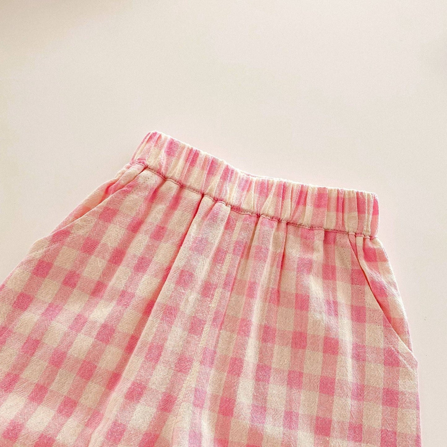 Baby Pink Girls Plaid Pants - 6-12M