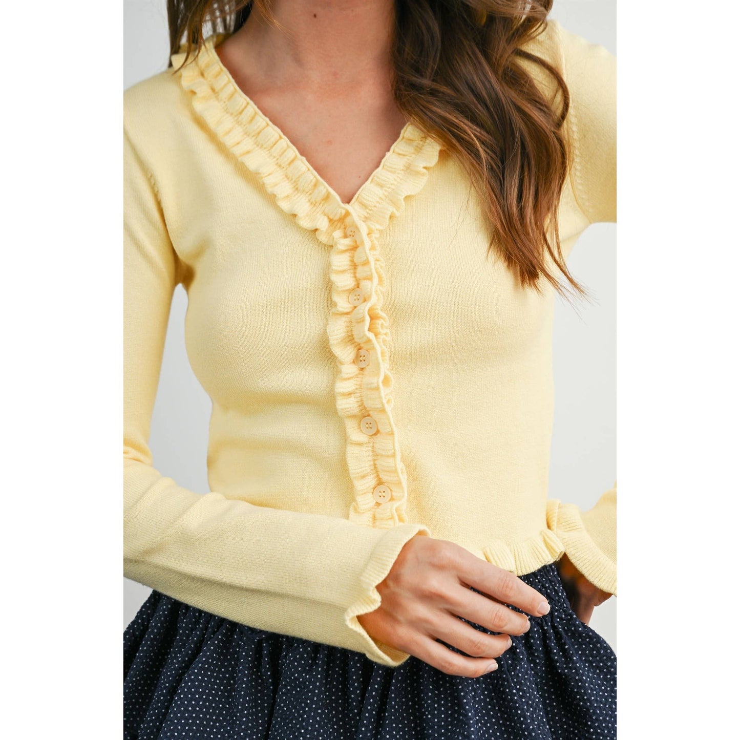 Scalloped Edge Knit Sweater