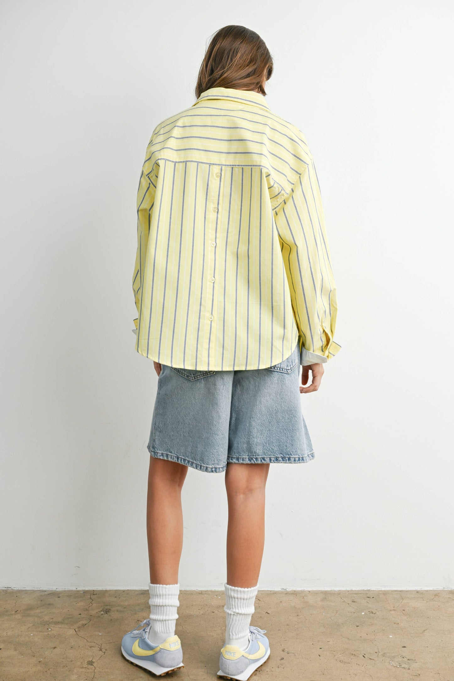 Striped Long-Sleeve Button-Up Shirt