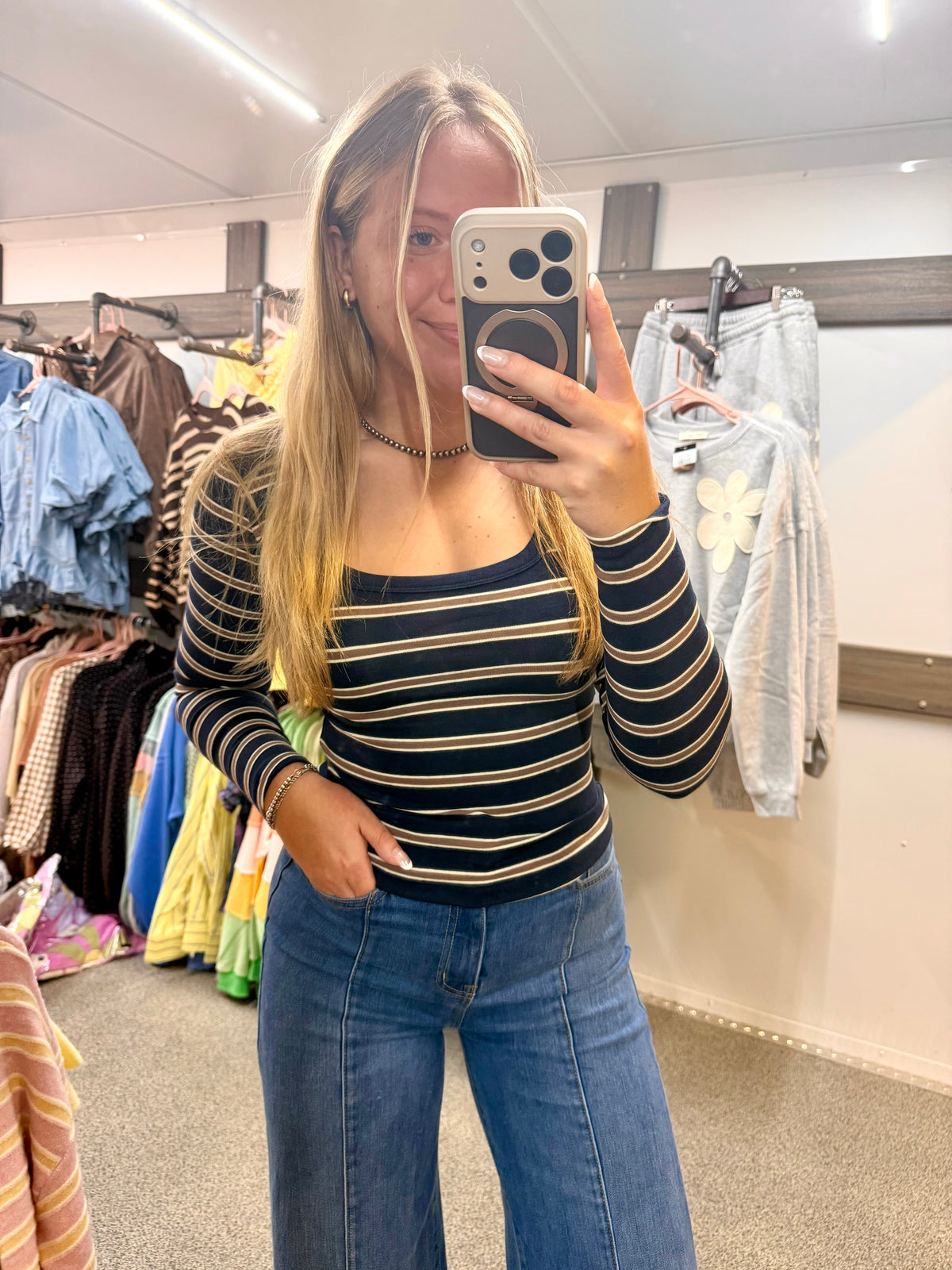 Scoop Neck Long Sleeve-Top
