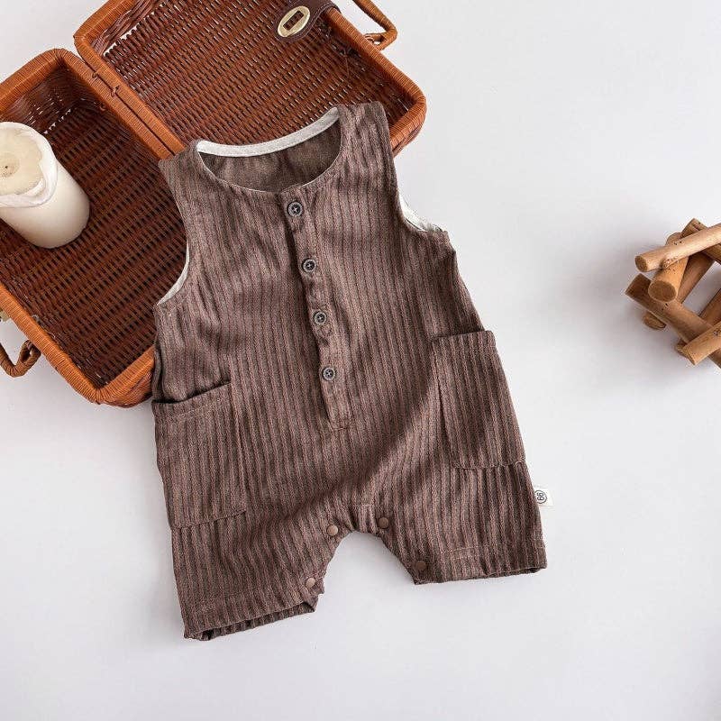 Baby  Striped Sleeveless Romper 9-12M