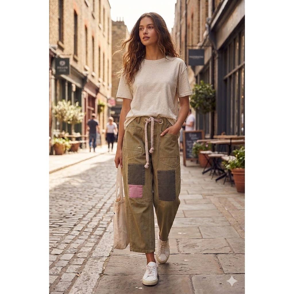 Washed Vintage Rope String Jeans