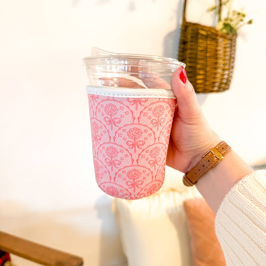 Oak Shore Collective LLC - Pink Hydrangeas | Reusable Coffee Sleeve