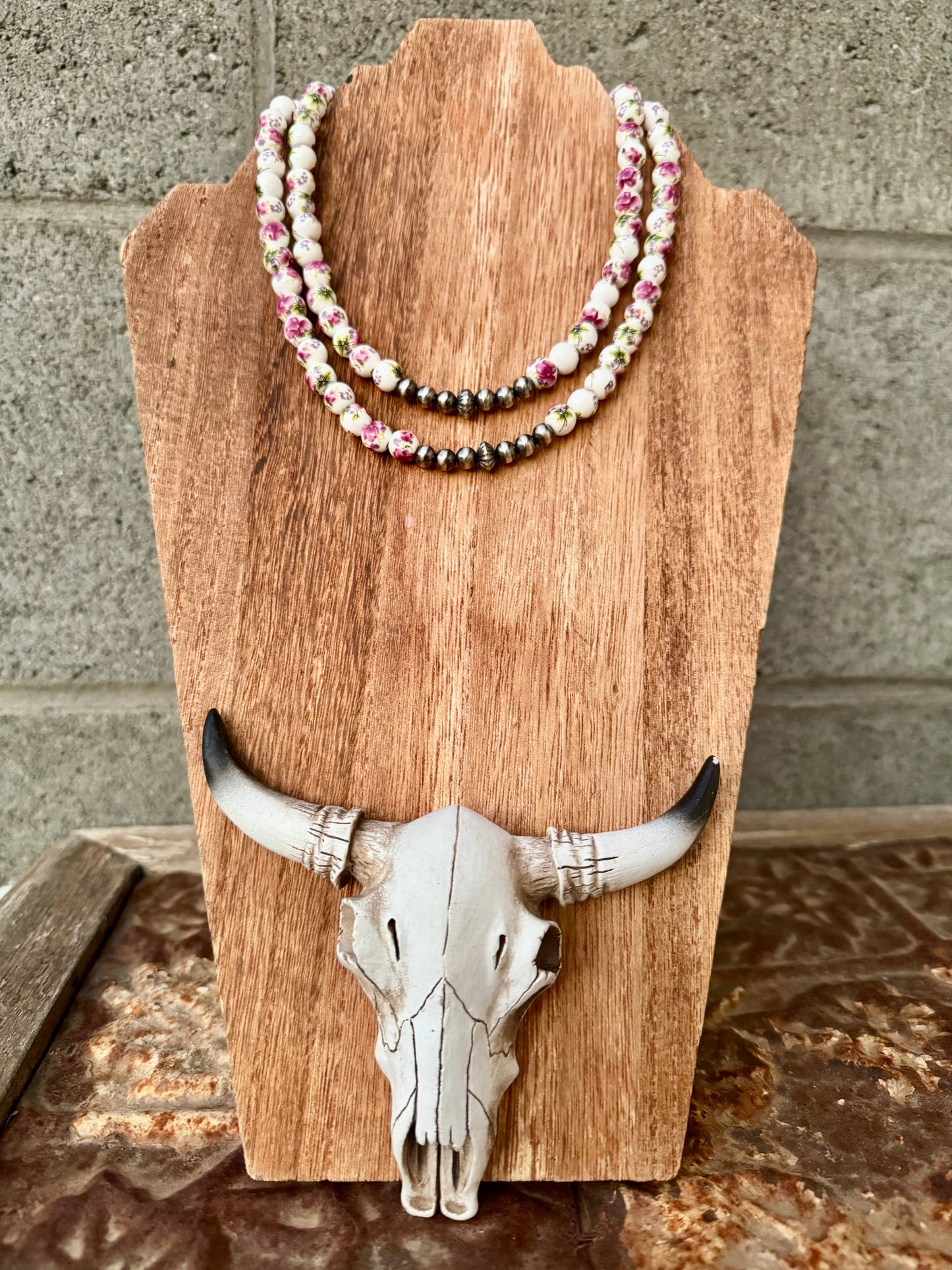 Wild Hancock Creations - Western Porcelain Necklace/Navajo Pearl Necklace/Boho Choker