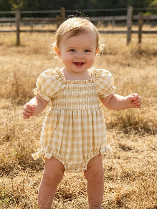 Rylee Faith Designs - Mommy & Me Plaid Girl Romper