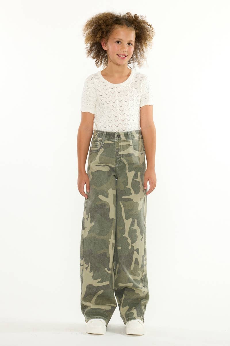 Kan Can USA - YOUTH HIGH RISE CAMO  WIDE LEG