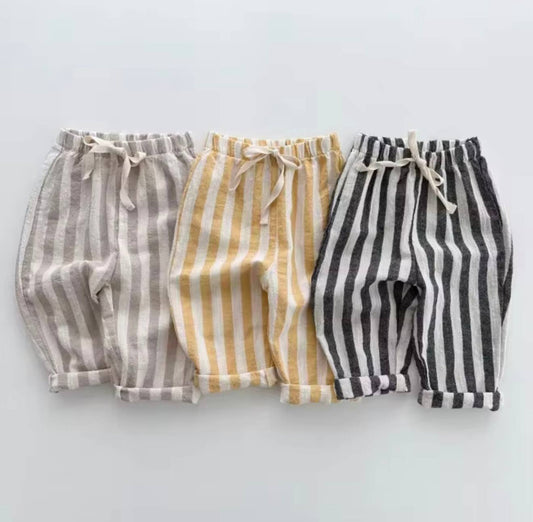 Brown Striped Unisex Pants