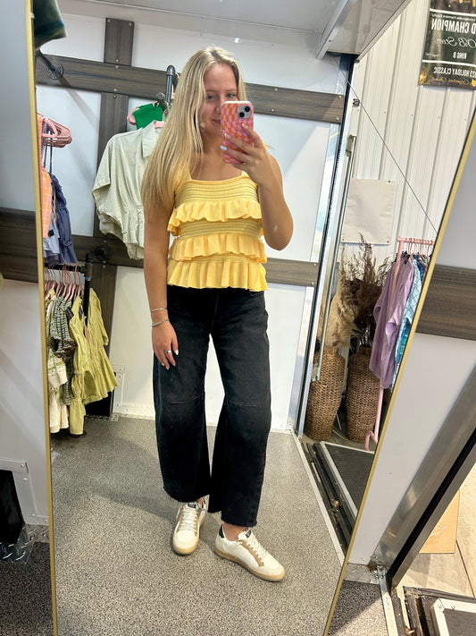 Ruffled Knit Sleeveless Top
