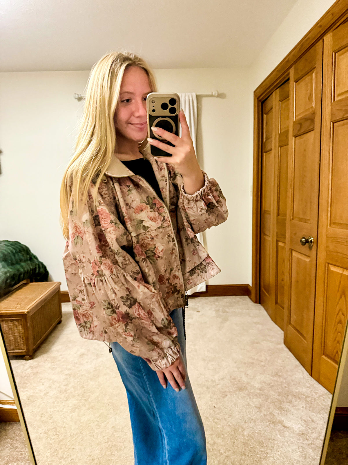 Floral Print Denim Jacket