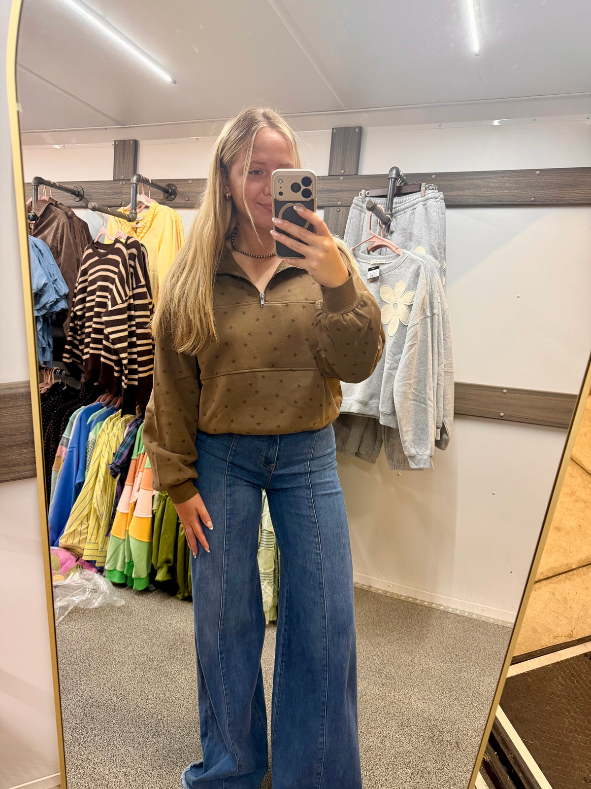 Mocha Star Quarter Zip