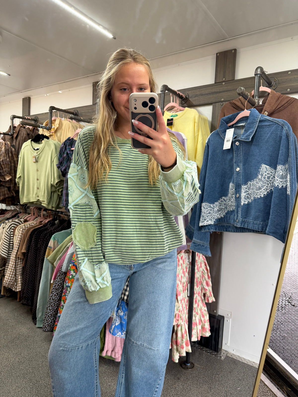Green Patchwork Top