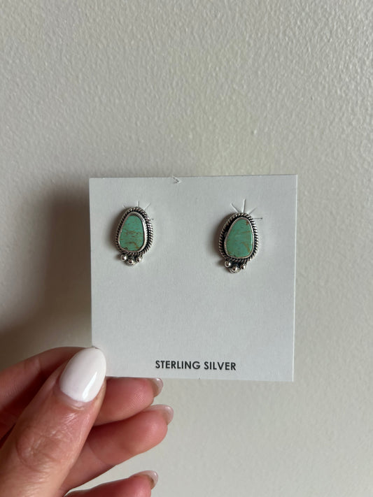 SS Kingman Turquoise Earrings