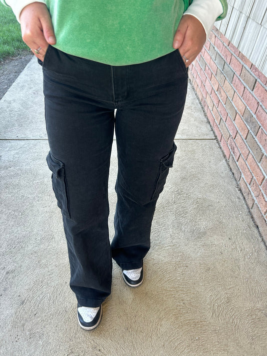 Black Cargo Jeans
