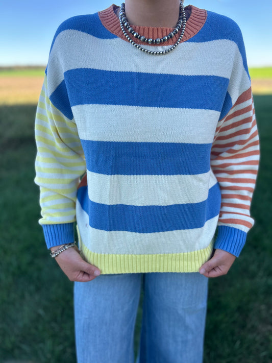 Color Block Bold Stripe Sweater