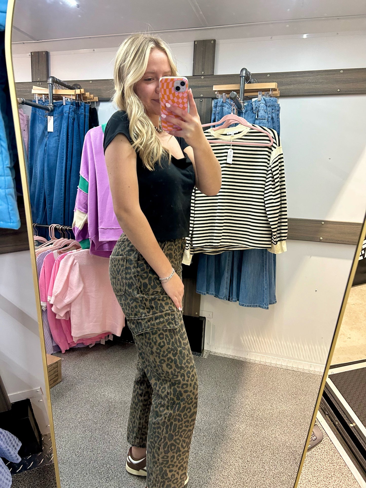 Cheetah Printed Cargo Pants