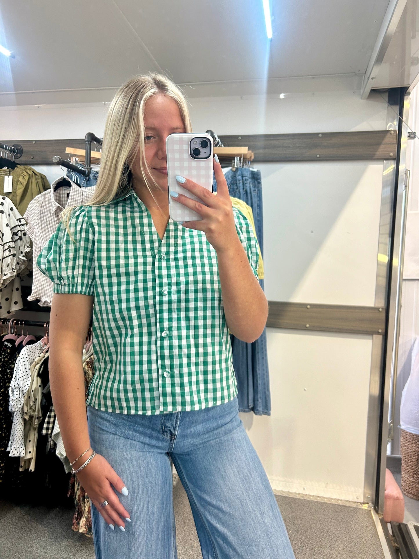 GINGHAM BUTTON DOWN SHIRT