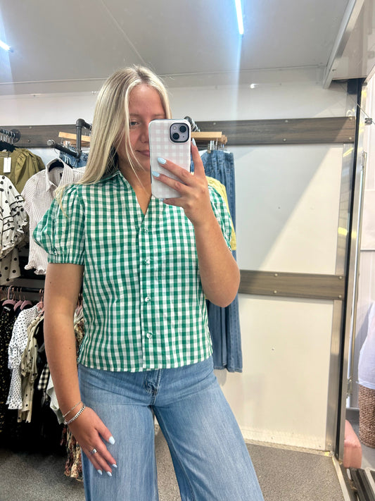 GINGHAM BUTTON DOWN SHIRT