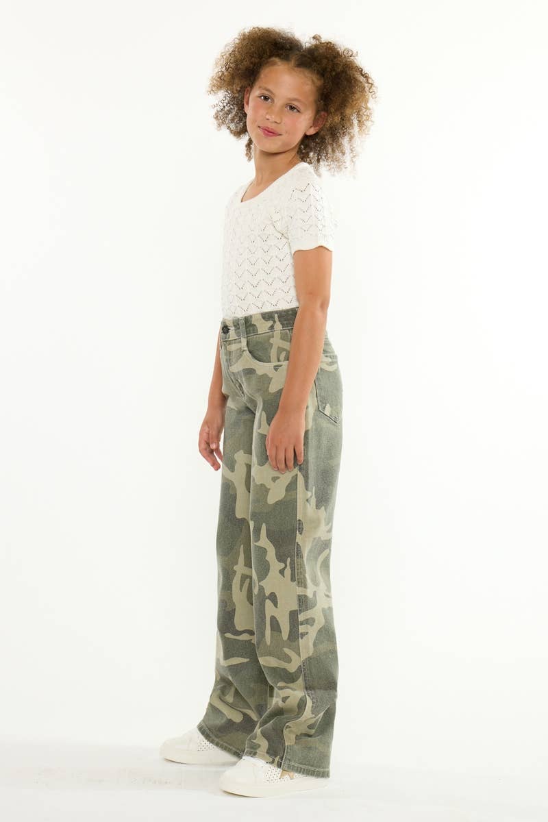 Kan Can USA - YOUTH HIGH RISE CAMO  WIDE LEG
