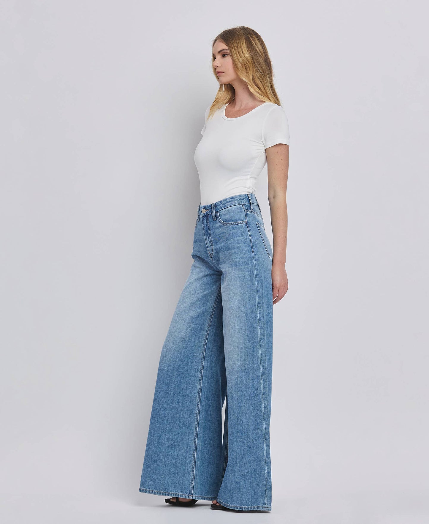 VERVET by FLYING MONKEY - SUPER HIGH RISE WIDE LEG JEANS V3567