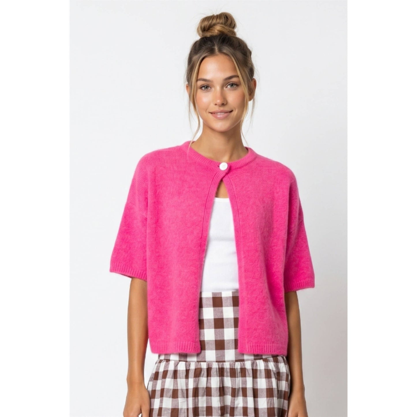 Twentifourth - TF26-0065 - One button short sleeve cardigan