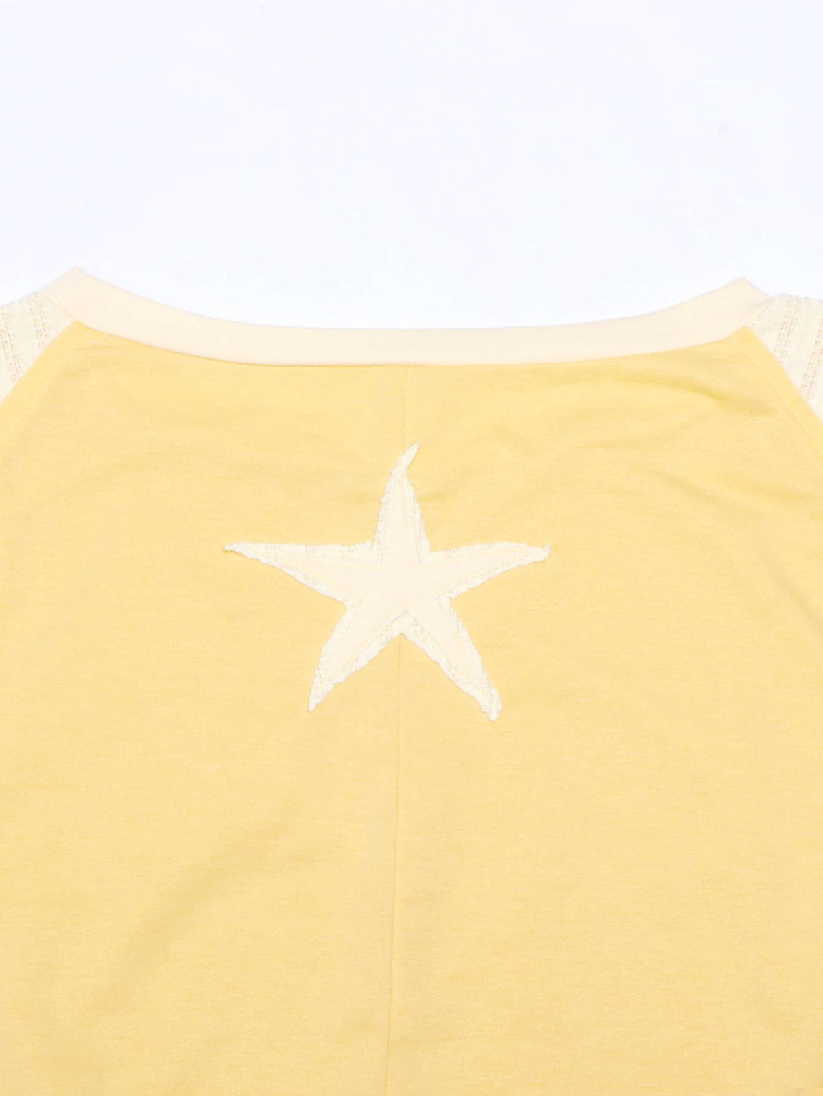 Waffle Star Patch Patchwork Crewneck Pullover
