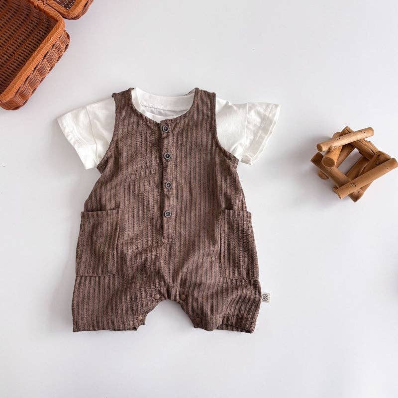 Baby  Striped Sleeveless Romper 9-12M